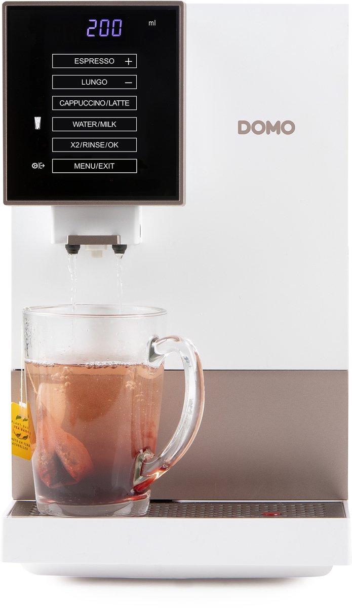 DOMO DO742K Volautomatische Espressomachine - 4 Soorten Koffie + Heet Water - Melkopschuimer - 19 Bar - Wit — afbeelding 5