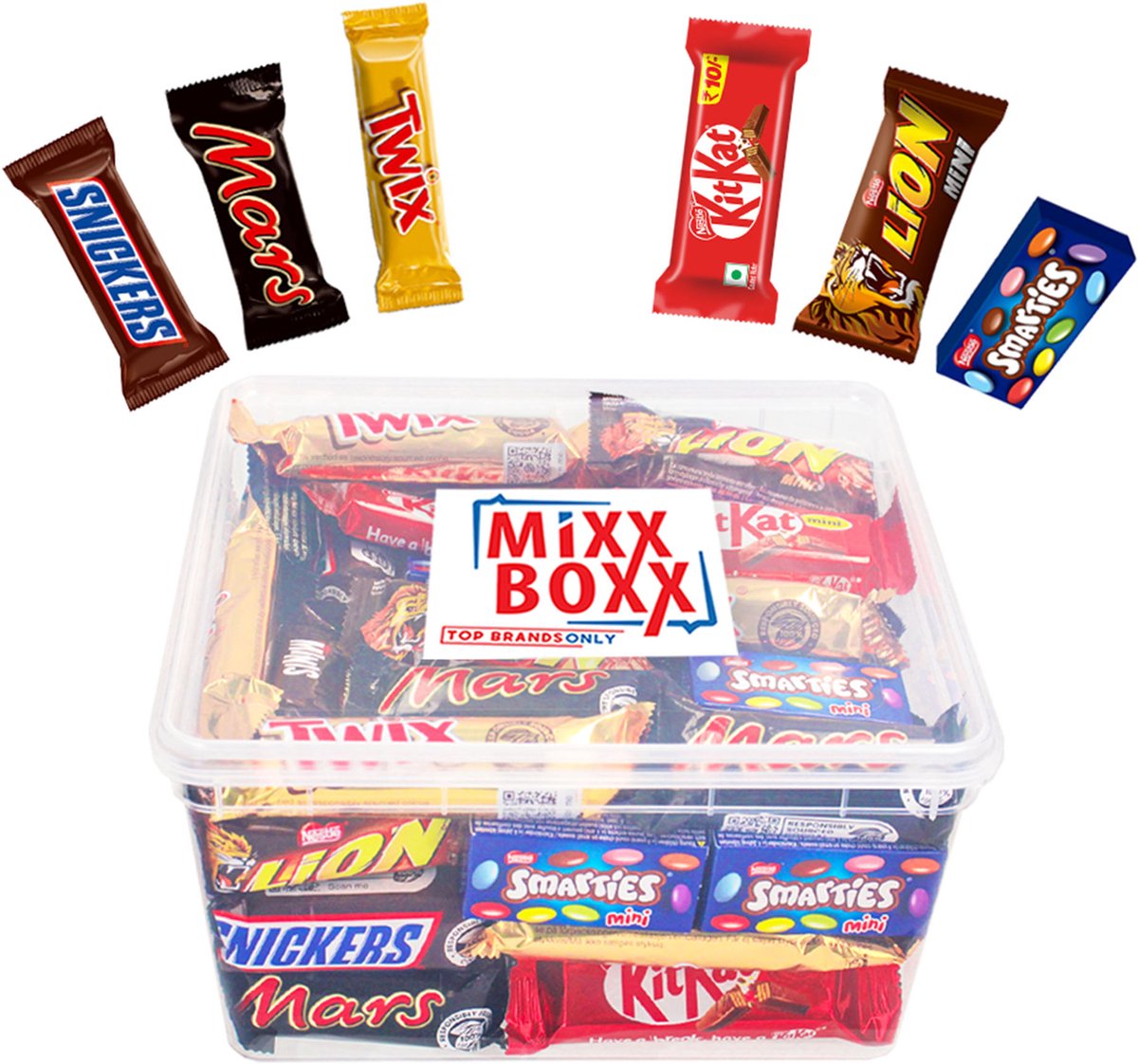 Nestlé & Mars Mini chocolademix - Mars, Twix, Snickers, Lion, KitKat & Smarties - mini chocoladerepen - 1067g