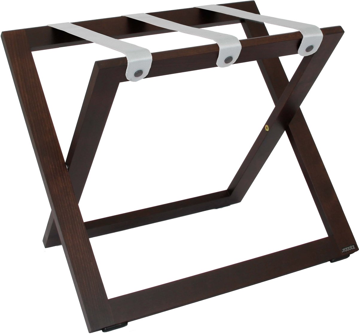 Kofferrek Roootz Compact | Walnoot kleur beukenhout met Zwarte Nylon banden | Inklapbaar | Compact
