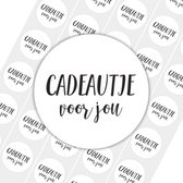 50x Autocollants - « Cadeau voor jou» | Autocollants de fermeture / Autocollants cadeaux | 39 mm - Wit / Zwart - Anniversaire