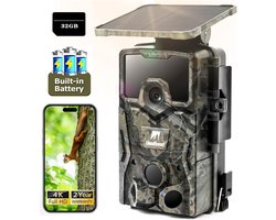 Usogood Wildcamera op zonne-energie - 4K Ultra HD 48MP - Nachtzicht - Bewegingsgeactiveerd - met 32GB Geheugenkaart