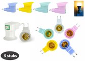 Prise UE avec culot E27 + interrupteur marche/arrêt - Culot de lampe - Couleurs Mix (5 pièces)