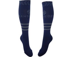 Sandside Steunkousen Compressie Sokken met E-Book - Compressiekousen - Hardloopsokken - Premium Sport Athletic Marine Blue - Maat 36-40 S/M