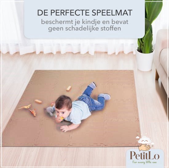 PetitLo® - Foam Puzzelmat (20 Stuks) - 30x30x1,2CM - Schuim Puzzel Tapijttegels - Kruipmat Baby - Speelmat baby - Speeltegels Kind - Speelkleed Kinderen - Speel Kruip Mat Tapijt Tegels - Vloertegels Vloermat Vloerbeschermer - Puzzelmat speelmat-Bruin van Merkloos — afbeelding 5