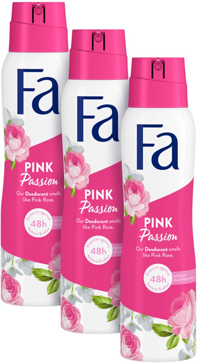 3x Fa Deodorant Spray Pink Passion 150 ml