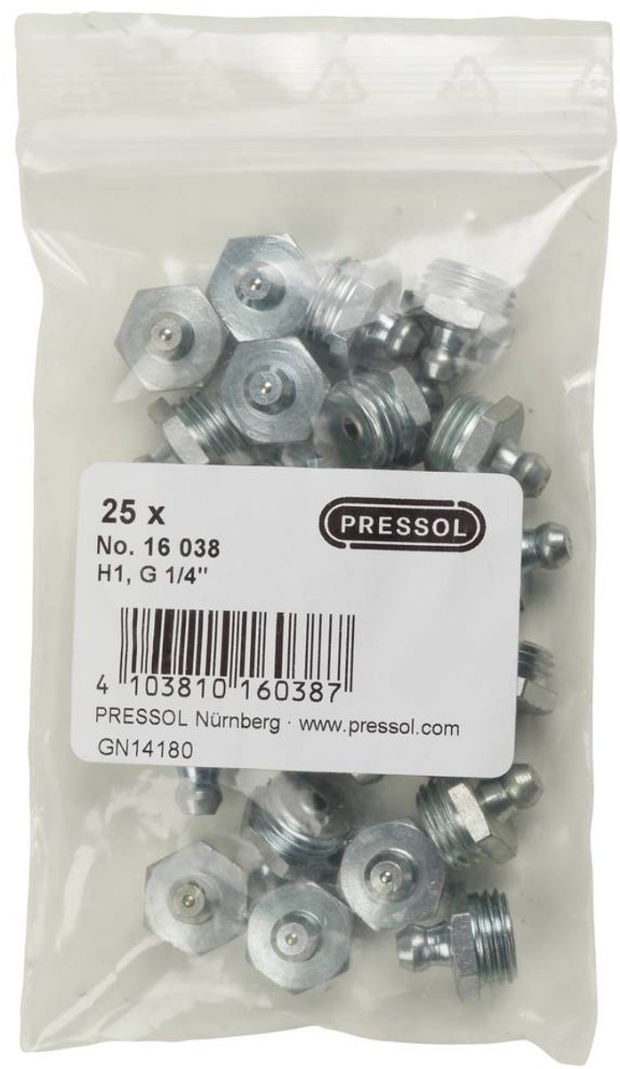 Pressol Conische smeernippel H1-recht, G 1/4-VZ 25 stuk(s)