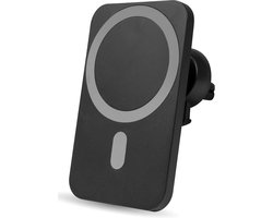 Telefoonhouder - Autohouder oplader QI 15W - Geschikt voor: MagSafe iPhone 12/13/14/15/16 Pro/Max/Mini/Plus - Zwart