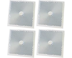 Trillingsdempers vierkant 80 x 80 x 6 mm | Set van 4 stuks | Platte variant met profiel voor extra grip | Multaparts® huismerk