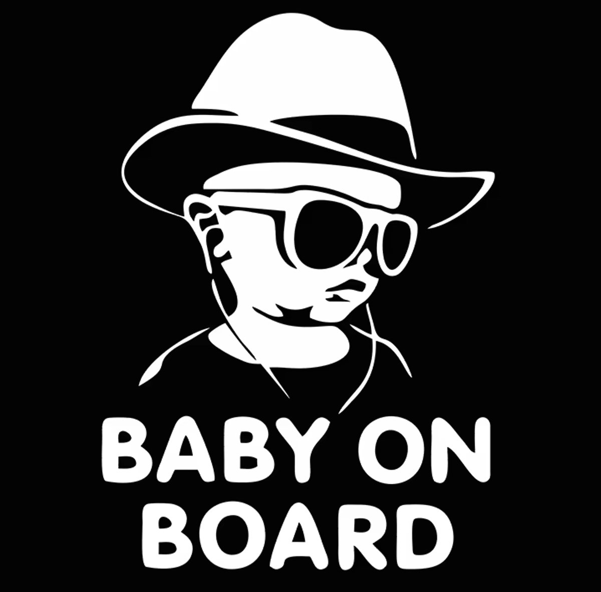 Actie4you® - Autosticker - Baby in Car – Baby on board – Baby sticker – 12CM x17CM - Reflecterend – 1 Stuk – Hoed – Wit
