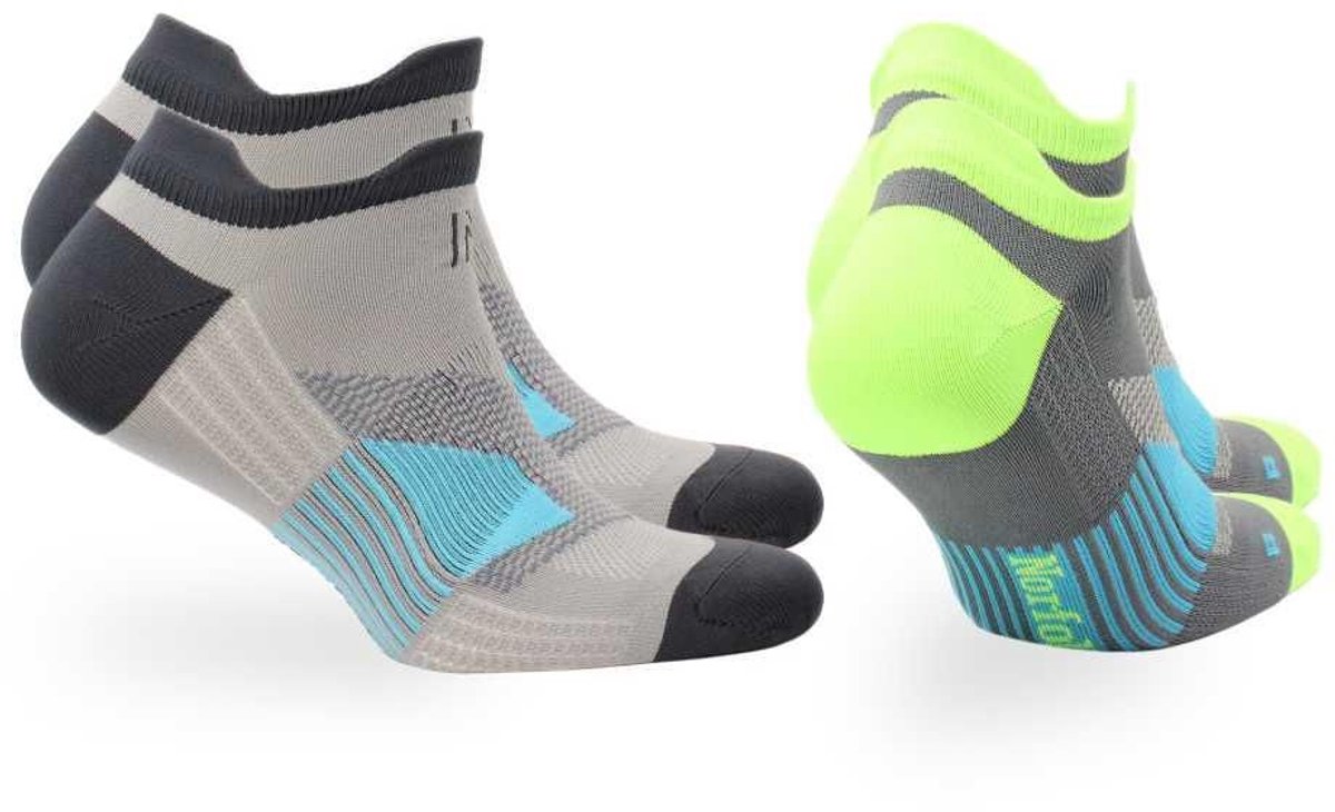 Norfolk - Sportsokken - Ultralight No Show Hardloopsokken met Meryl Skinlife - 2 paar - Hardlopen - Enkelsokken - Low cut sportsokken - Grijs - Maat 39-42 - Thomas