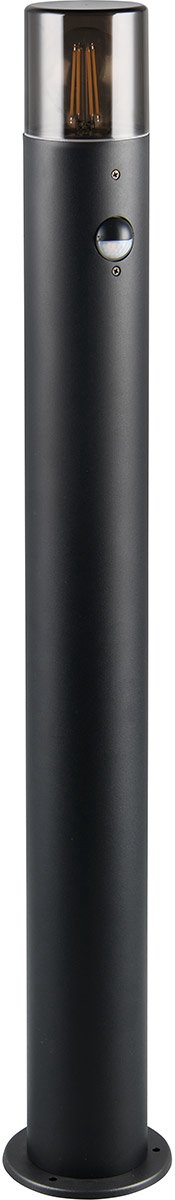 LED Tuinverlichting - Staande Buitenlamp - Trio Sicho XL - E27 Fitting - Bewegingssensor - Rond - Mat Zwart - Aluminium