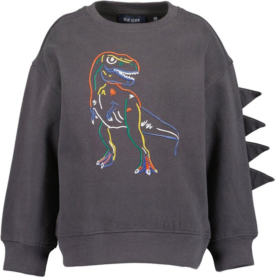 Blue Seven Sweater Blue Seven Dinosaurus grijs Kids & Kind Jongens Grijs - Maat: 110