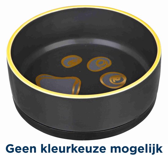 Trixie voerbak jimmy keramiek / rubberrand assorti 16x16 cm 750 ml