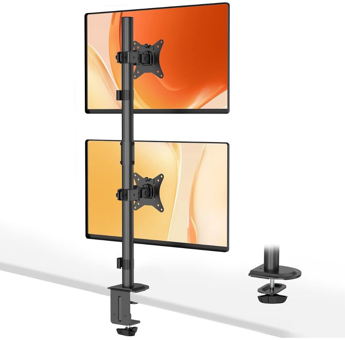 Monitor Arm 2 Schermen - Standaard - Verhoger - Zwart