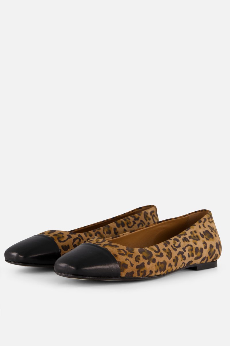 Linea Zeta Leopard Ballerina's bruin Leer - Maat 36