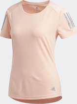 adidas OWN THE RUN TEE Dames Sportshirt - Glow Pink - Maat XS 