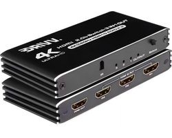 Drivv. HDMI Switch 4K @ 60Hz – 3 ingangen 1 uitgang - Inclusief Afstandsbediening - Automatisch Schakelen - Ondersteunt 720p/1080p/4K/3D - Zwart