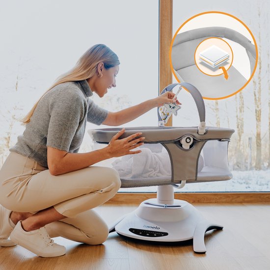 Lionelo Bella SET Wipstoeltje 6in1 - 360 graden - Elektrisch Draaibaar - voor baby's tot 9 kg - Rugverstelling van LIONELO — afbeelding 2
