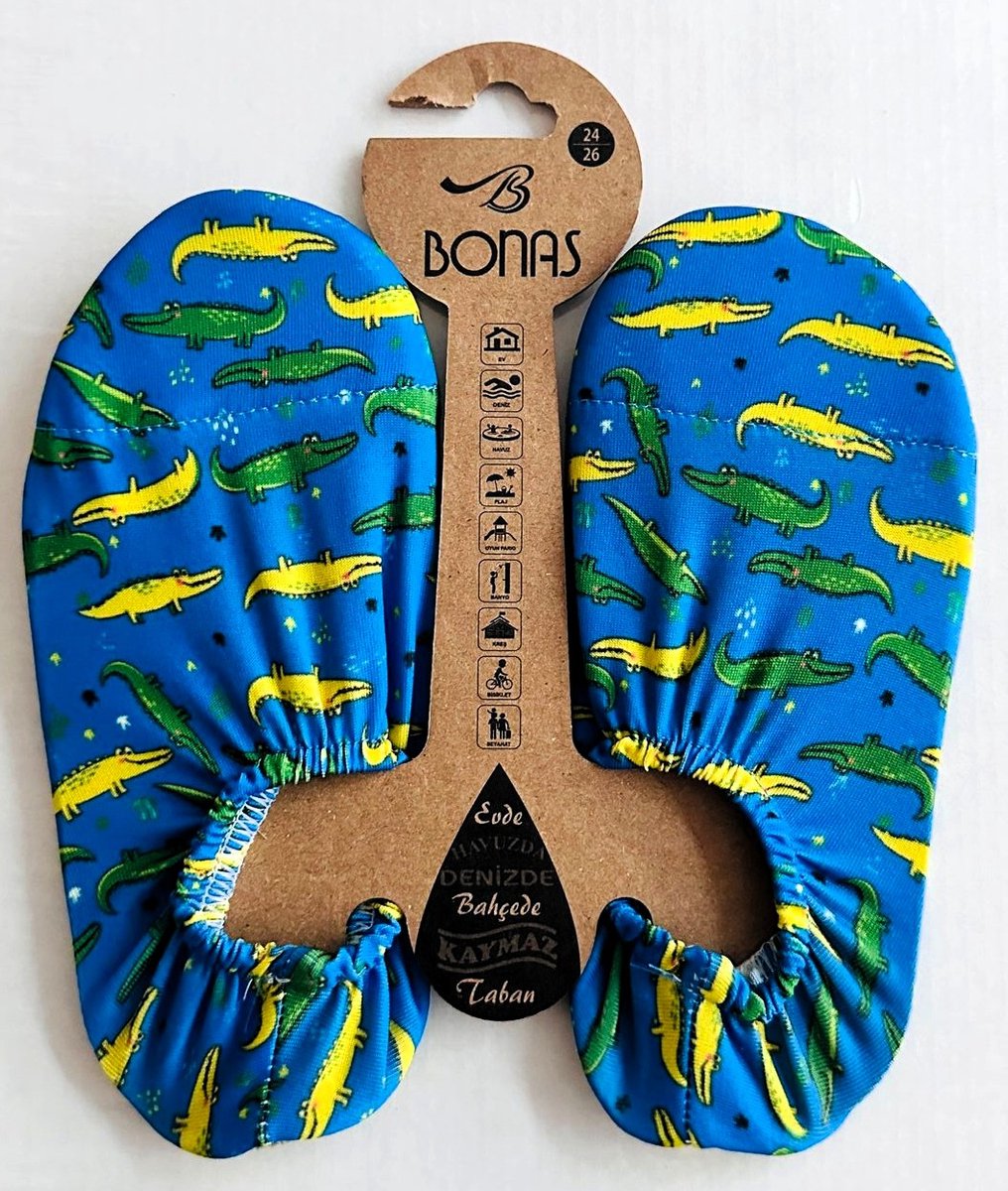 Bonas Antislip Zool Waterschoen | Zwemschoenen | Zwemslof | Gymschoen voor Kinderen Maat 21-23 Crocodile