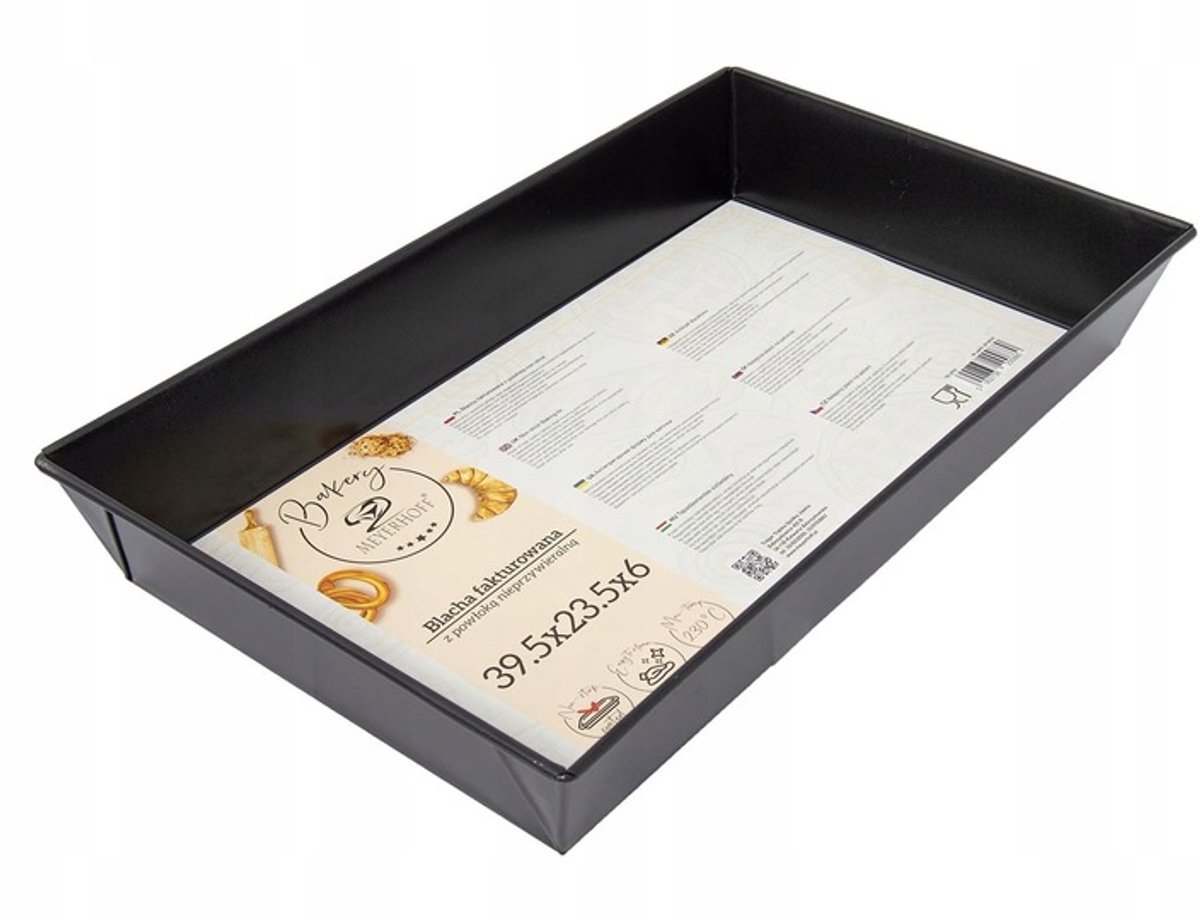 Meyerhoff Bakery Rechthoekige Cakevorm 39,5 cm – Non-Stick Bakvorm – Zwart – Koolstofstaal – Voor Cake, Brood, Gebak & Meer – Ovenbestendig tot 230°C
