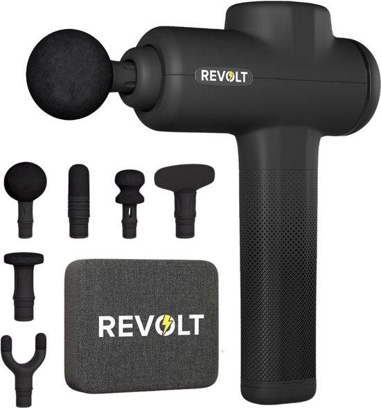 Revolt® Massage Gun Pro 12MM Deep Tissue Zwart - Revolt® - €35,95