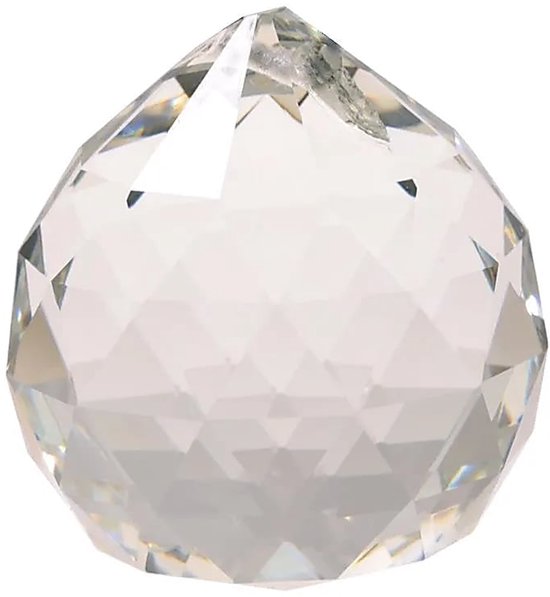 Transparante regenboogkristal bol van 3 cm