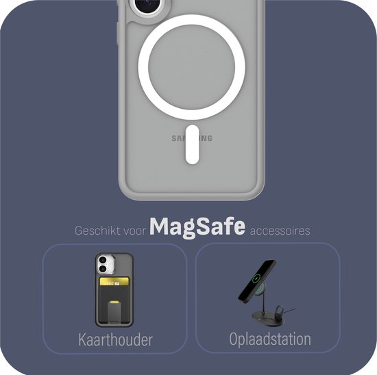 Étui Cazy pour Samsung Galaxy S25+ - Qualité militaire - compatible Magsafe - Grijs