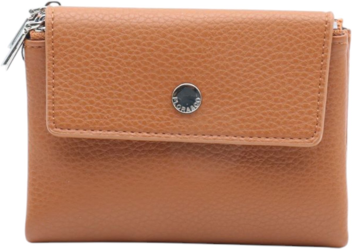Flora&co - Paris - portemonnee - dames beugelportemonnee - broekzakformaat - camel