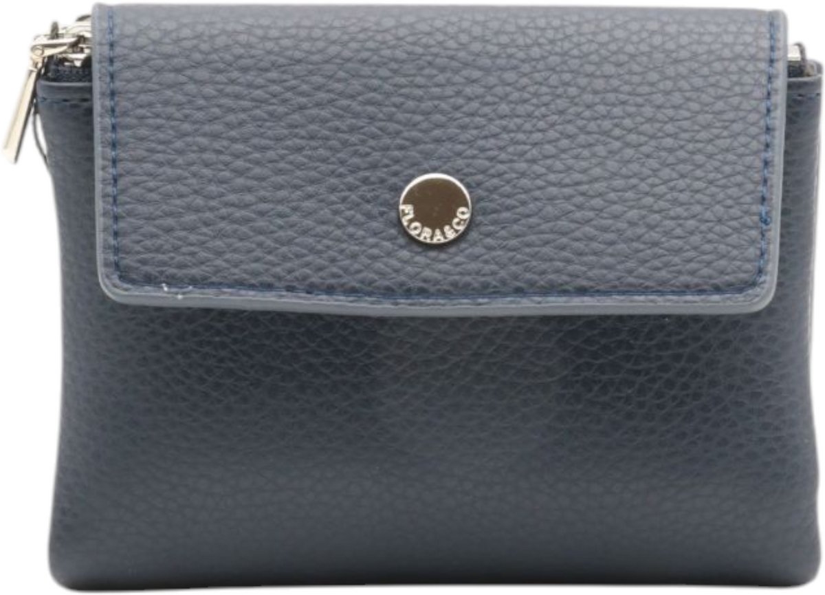 Flora&co - Paris - portemonnee - dames beugelportemonnee - broekzakformaat - blauw