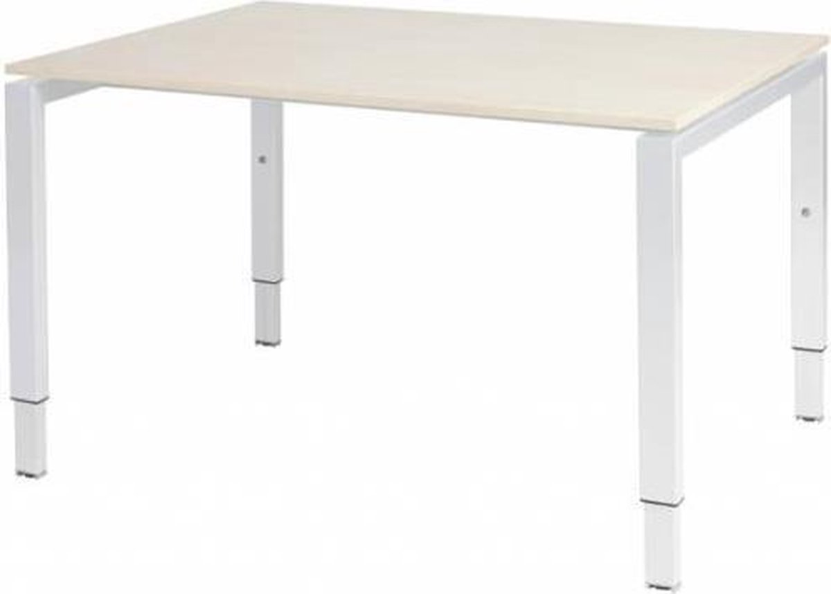 Verstelbaar Bureau - Domino 120x90 Eiken - wit frame