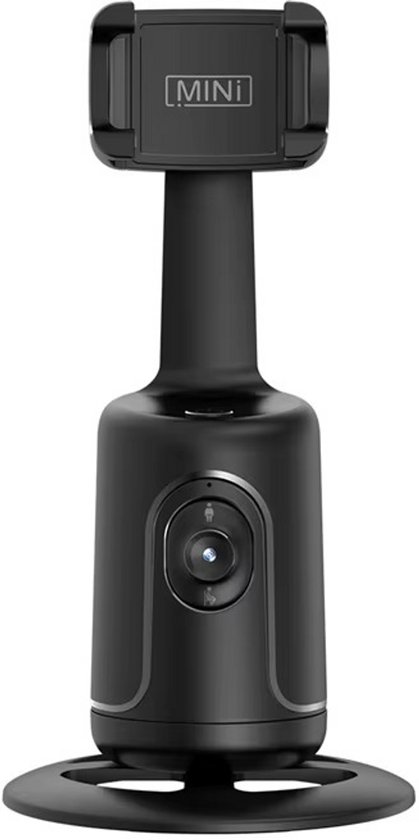 ZENC® Smartphone Tripod met AI Gezichtsherkenning Geschikt voor iPhone & Android – Tefoonhouder – Volgstatief met Bewegingsensor – Automatische Face Tracking – 360° Draaiend Statief – Gimbal – Vloggen, TikTok & Video Calls – Zwart