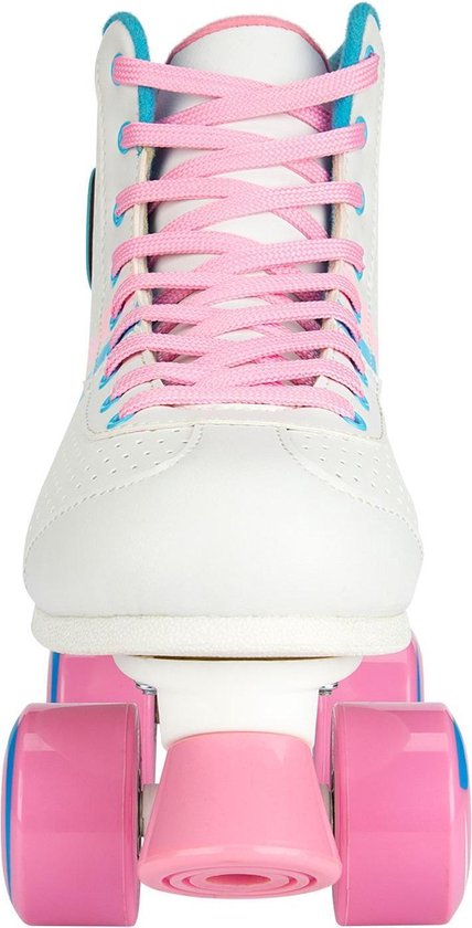 Nijdam Rolschaatsen - Retro Swirl - Wit/Lichtblauw/Licht roze - 38