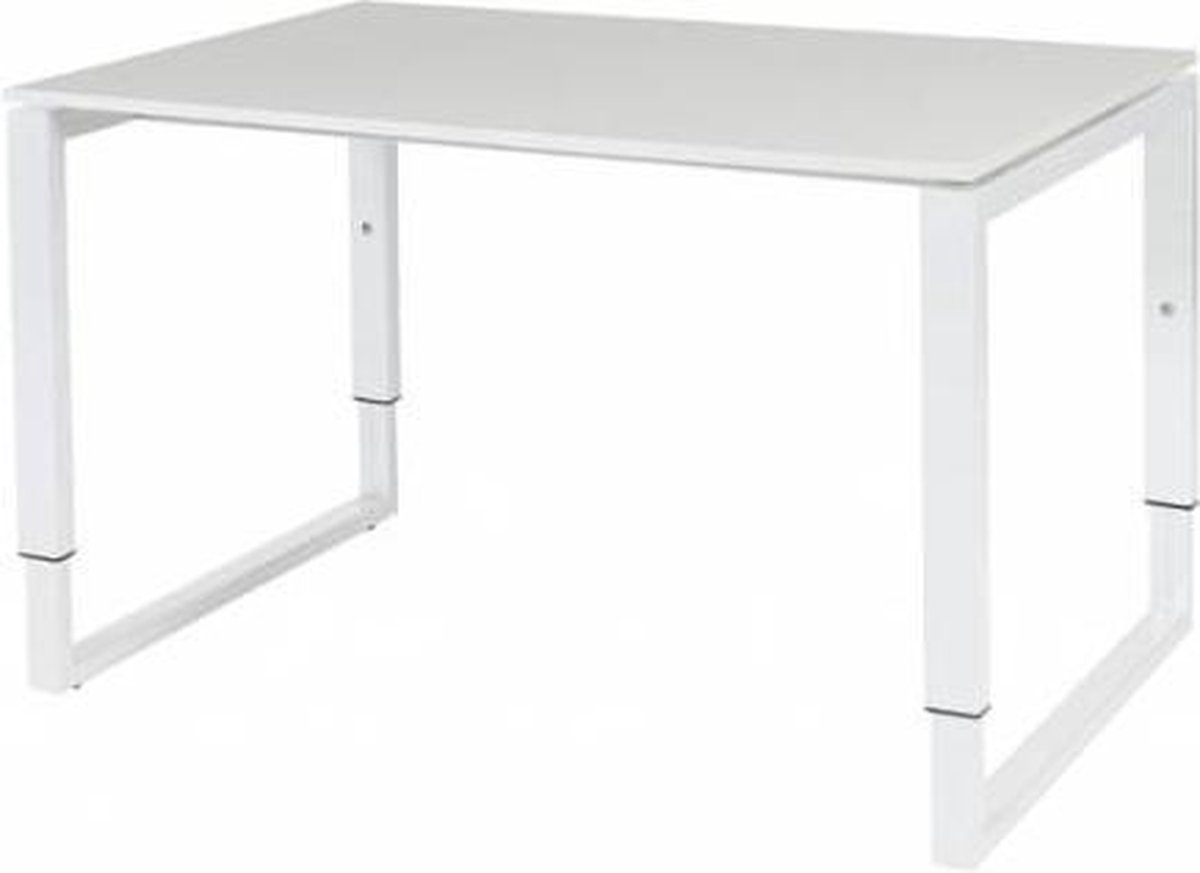 Verstelbaar Bureau - Domino Plus 120x80 wit - wit frame