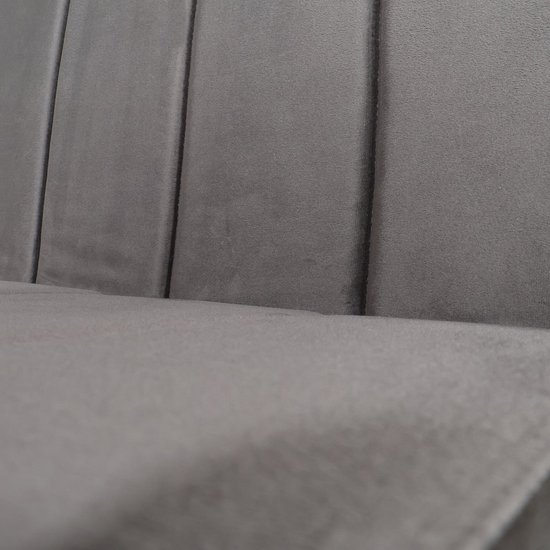 Banquette de salle à manger 180cm Sally velours gris canapé 3 places