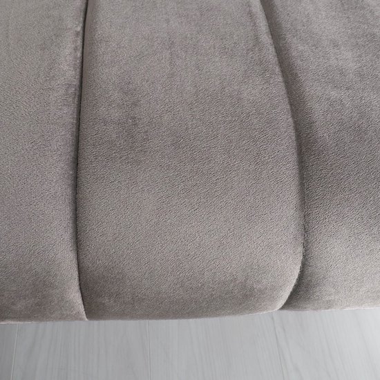 Banquette de salle à manger 180cm Sally velours gris canapé 3 places