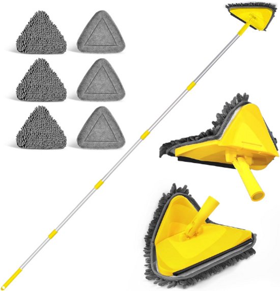 Wandreiniger Mit 172,7 Cm Griff & 15°-Ellenbogen – Inkl. 2 Mikrofaser-Pads, Für Decken, Wände, Böden