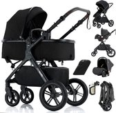 Lunola Mira X1 - Kinderwagen 3-in-1 - Wandelwagen - Stroller - incl. autostoel - 0-20kg - XXL - Multifunctionele Buggy 3in1 - Zwart