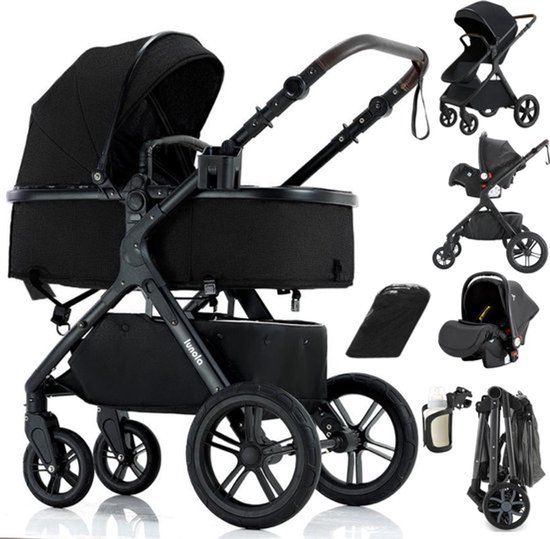 Foto: Lunola mira x1 kinderwagen 3 in 1 wandelwagen stroller incl autostoel 0 20kg xxl multifunctionele buggy 3in1 zwart