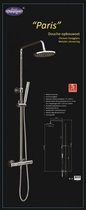 Best Design Paris Showerpipe avec thermostat et pomme de douche chromée de 20 cm