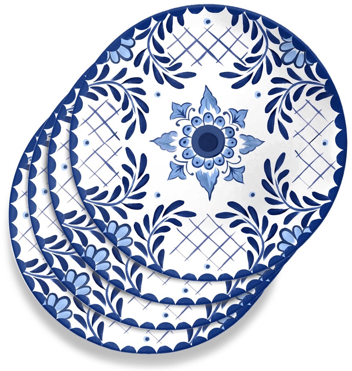 Touch-Mel Santorini melamine dinerborden 27 cm - set van 4