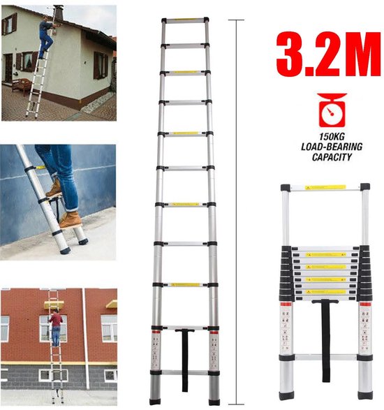Mila Shop Telescopische ladder - Knikladder - Aluminium ladder ...