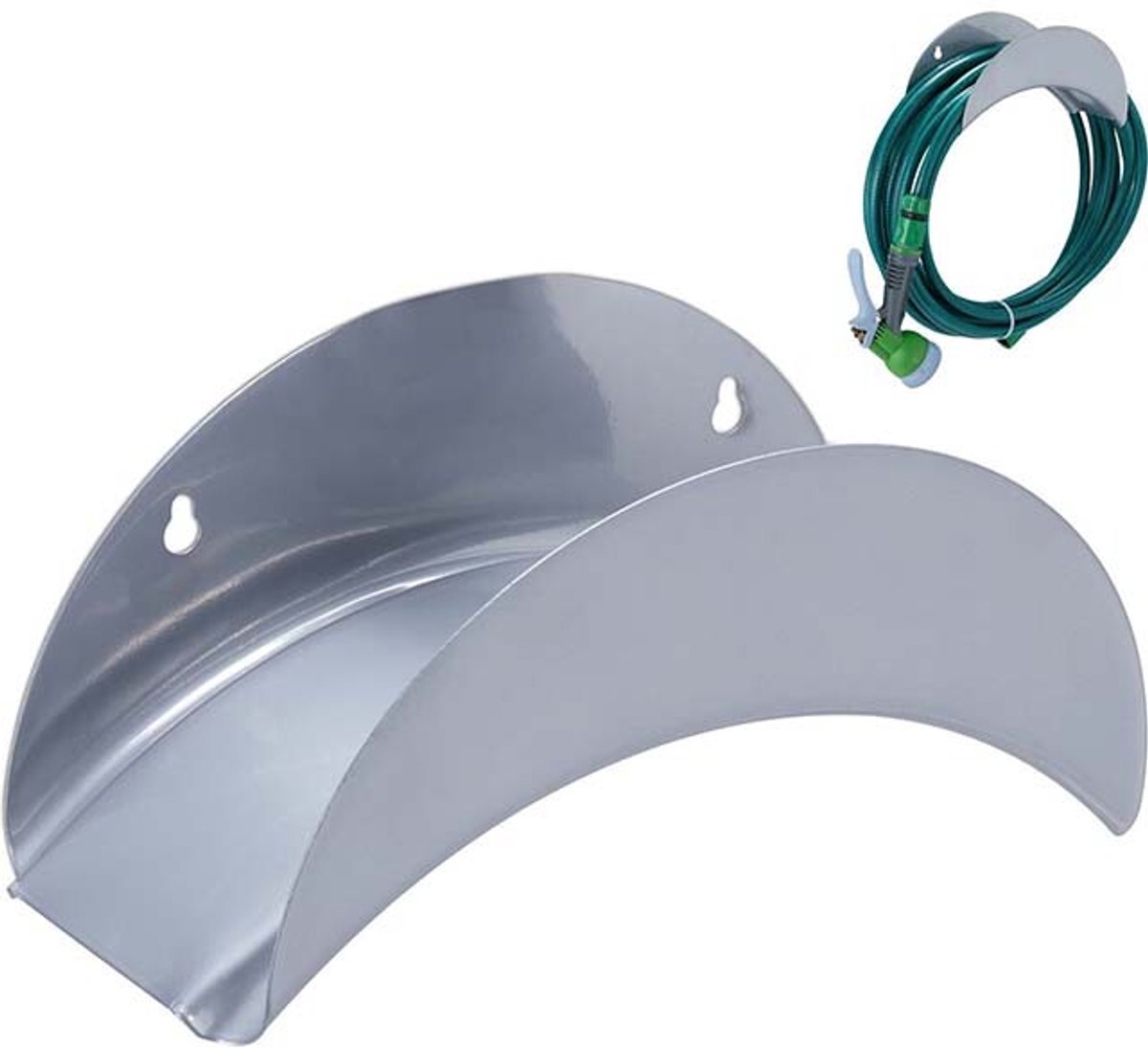 Bradas wandslanghouder – Metaal – Inclusief schroeven en plug – Tuinslanghouder muur – Ruimtebesparend en stevig