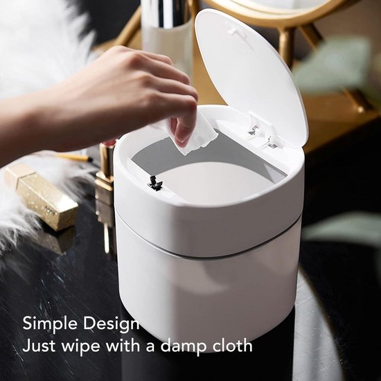 Mini-prullenbak met één druk op de knop - Gemakkelijk schoon te maken - Multifunctioneel voor dressoirs, werkbladen, salontafels, keuken, woonkamer, slaapkamer van Merkloos — afbeelding 5