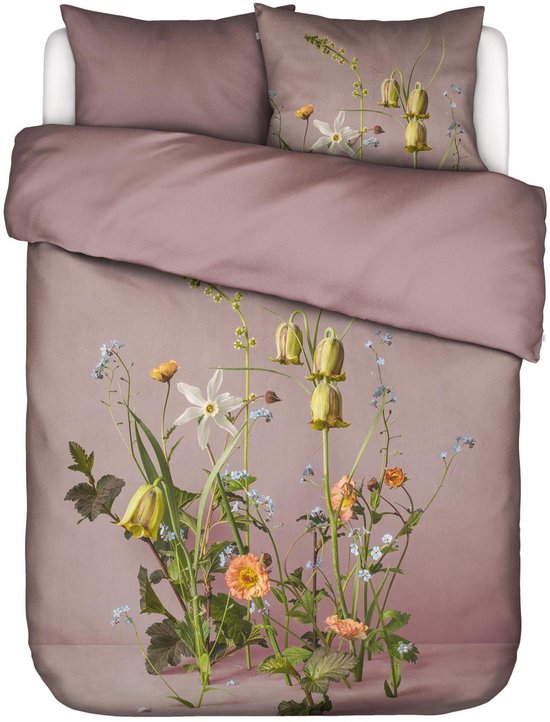 Tokokimo Beddengoed 200 x 200 katoen, beddengoedsets 3-delig met ritssluiting, blauw beige plant en konijnpatroon, dekbedovertrek, 200 x 200 cm met 2 kussenslopen met ritssluiting, 80 x 80 cm
