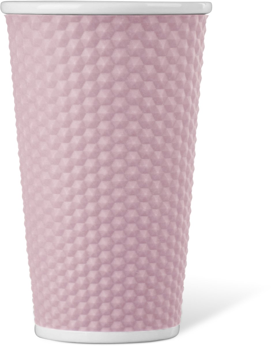 Les Artistes Paris 450ml Beker porselein - met siliconen grip honingraat - Pink - LP-A0951