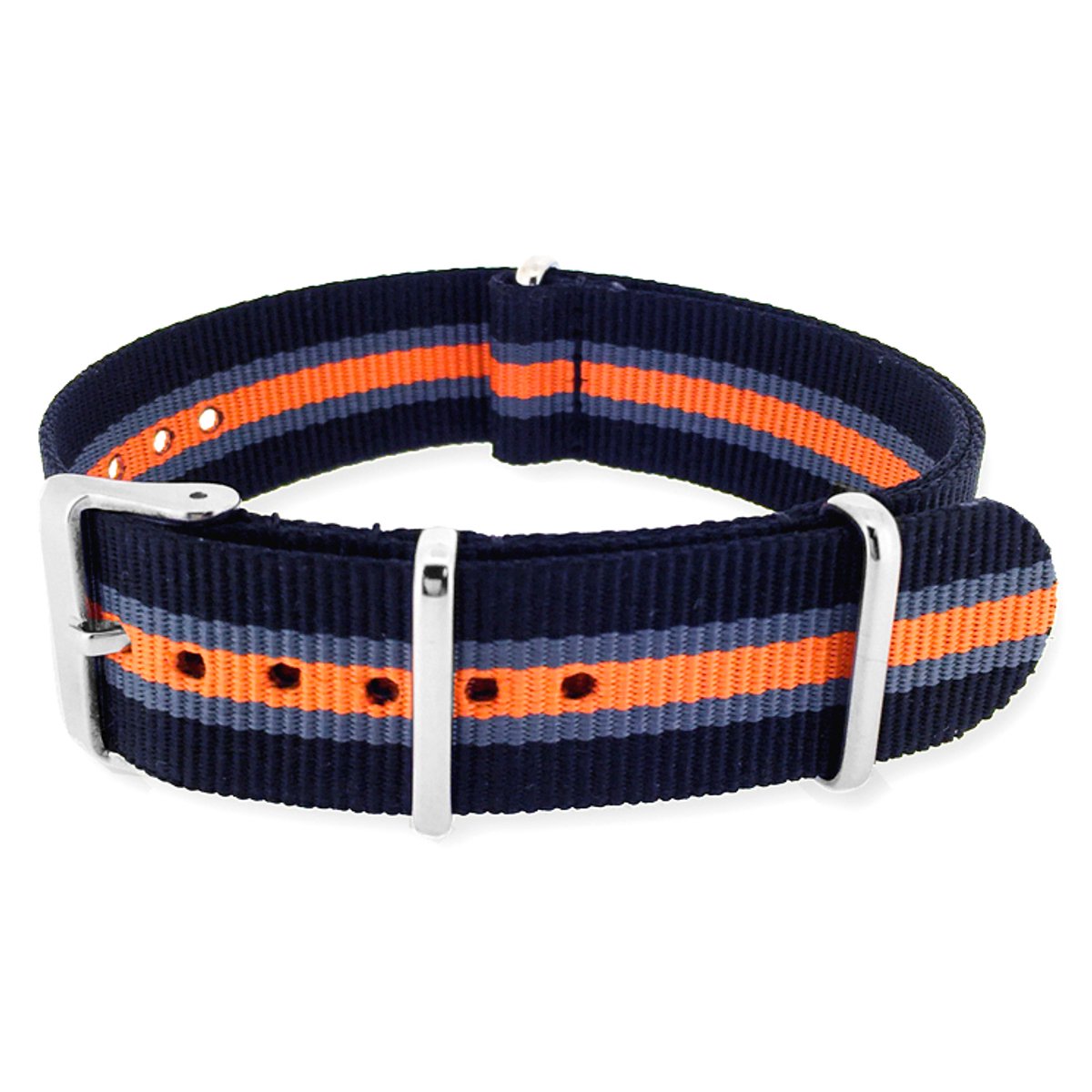 NATO Horlogeband G10 Military Nylon Strap - Original NATOS.com® - Heritage Zwart Grijs Oranje 18mm