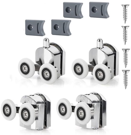 Schuifdeur-wielset, schuifdeurwiel, wielset voor schuifdeur, raam, kast, vitrine en schoenenkast, schuifdeurbeslag, delen van de schuifkastdeur, generieke wielgeleiders, hardlopergeleiding