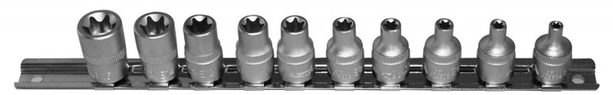 e-torxdoppen set 3/8 duims - torxdop 10 delig - inwendige torxdoppen - torx dop - asta