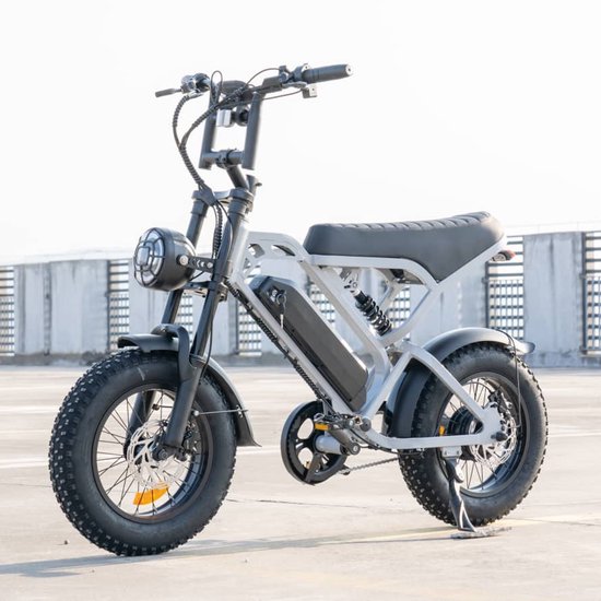 Voltstep V20 Mini Fatbike – Elektrische Fatbike 2025 – 16 Inch – Legaal op de weg – 50 km Actieradius - Niet opvoerbaar – Hydraulische remmen – Alarm – 2 Jaar Garantie - Grijs