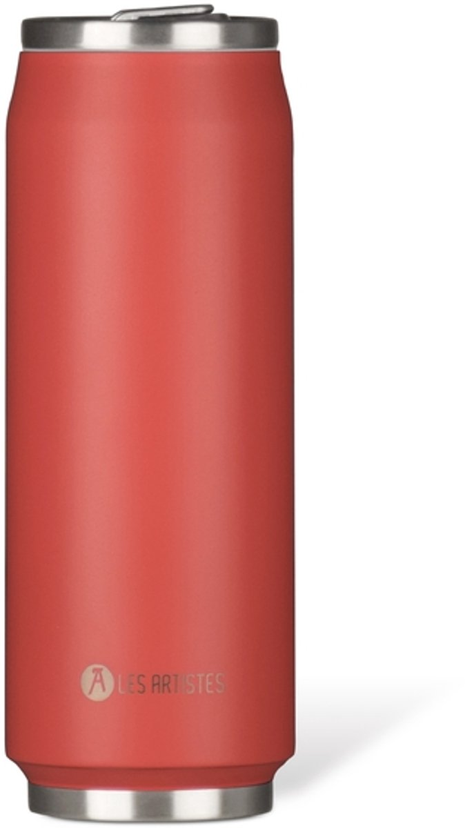 Les Artistes Paris Thermosbeker blik 500ml - met geïntegreerd rietje - Red - LP-A1863